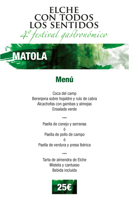 Menú Restaurante Matola